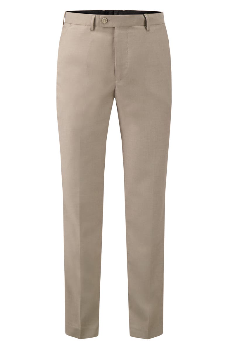 Victor Emmanuel Flat Front Dress Pants, Alternate, color, Taupe