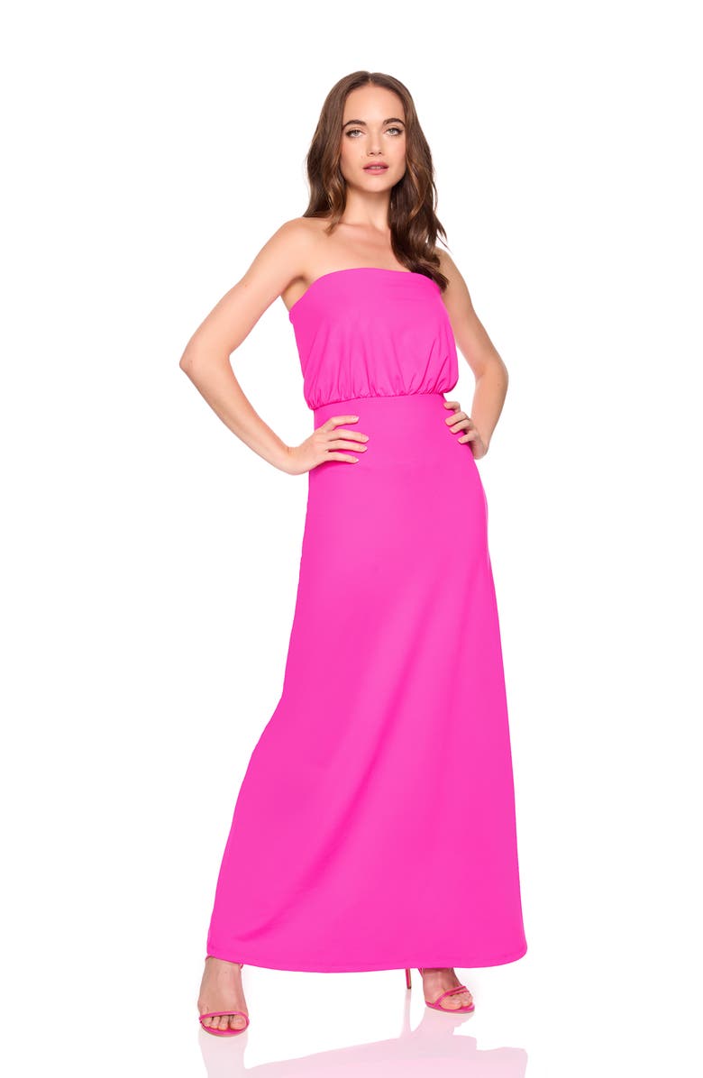 Susana Monaco Blouson Maxi Tube Dress, Alternate, color, Pink Glo