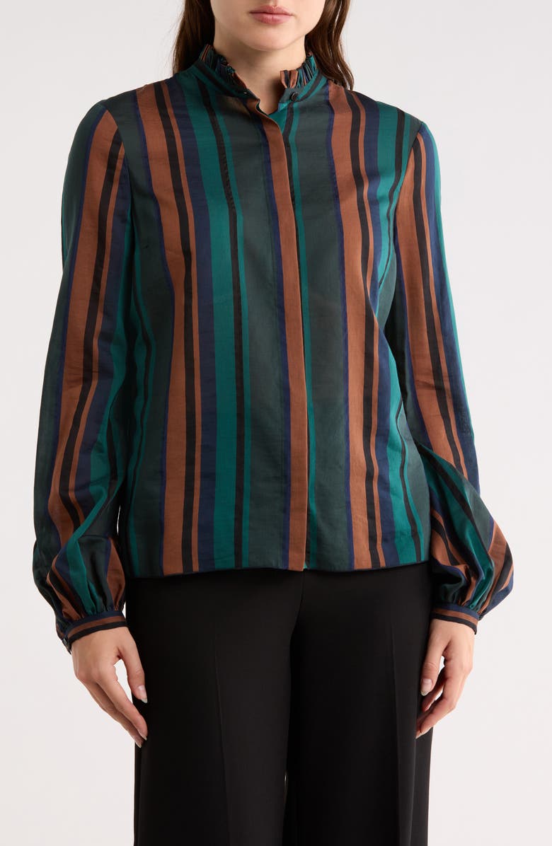 Longchamp Stripe Print Top, Main, color, Fir