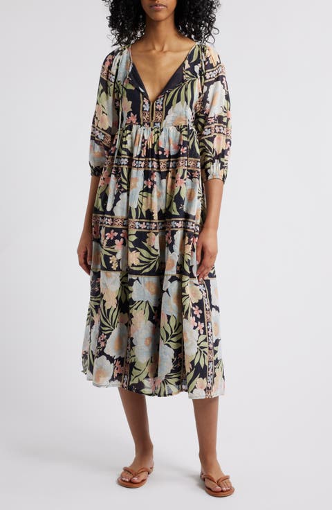 Lost Cove Keyhole Midi Dress