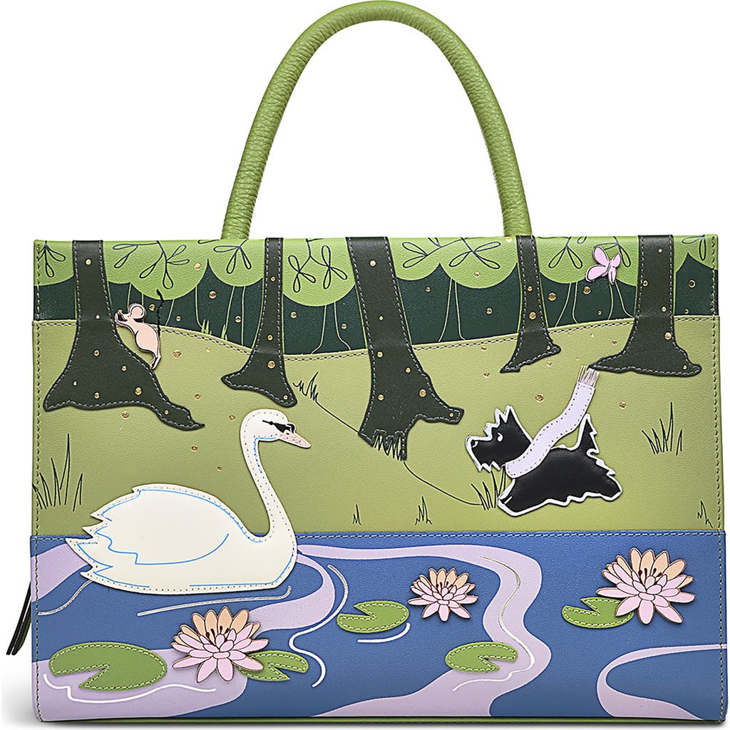 Radley London Into The Woods Bonsai Print Leather Tote Bag In Bonsai