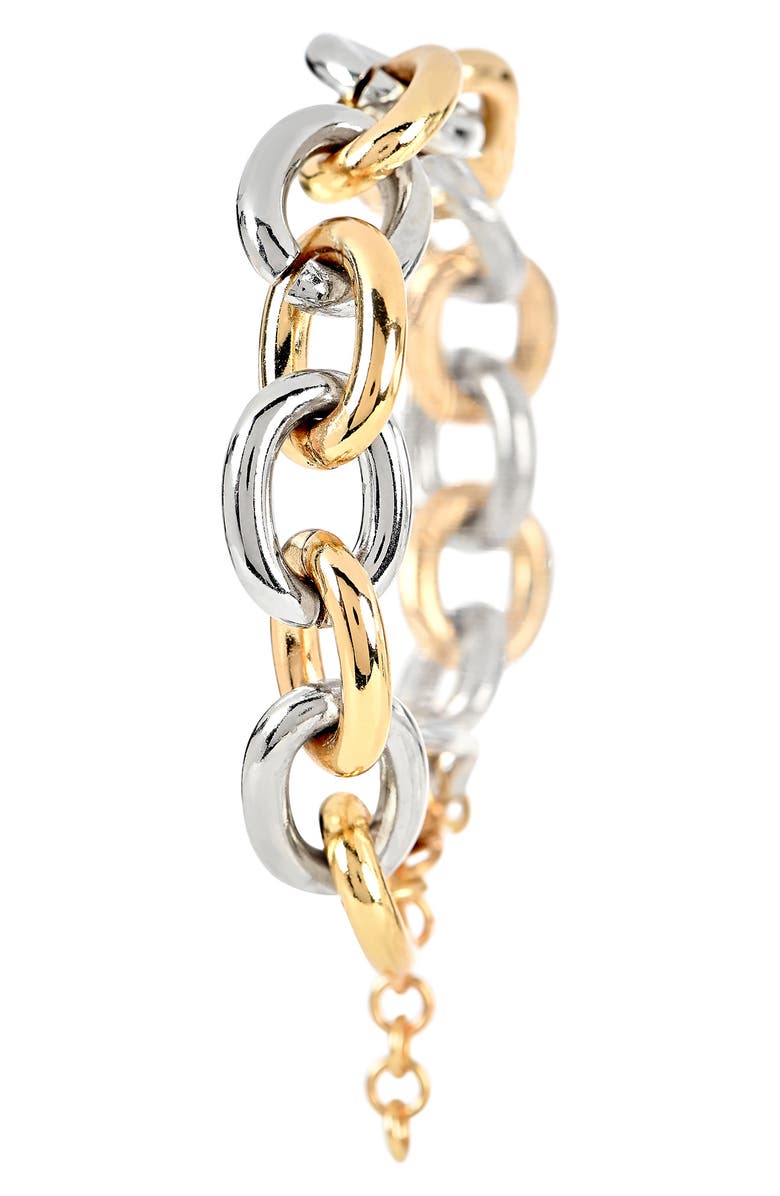 Jones New York Crystal Bezel Two-Tone Bracelet Watch & Bracelet Set, 36mm, Alternate, color, Gold