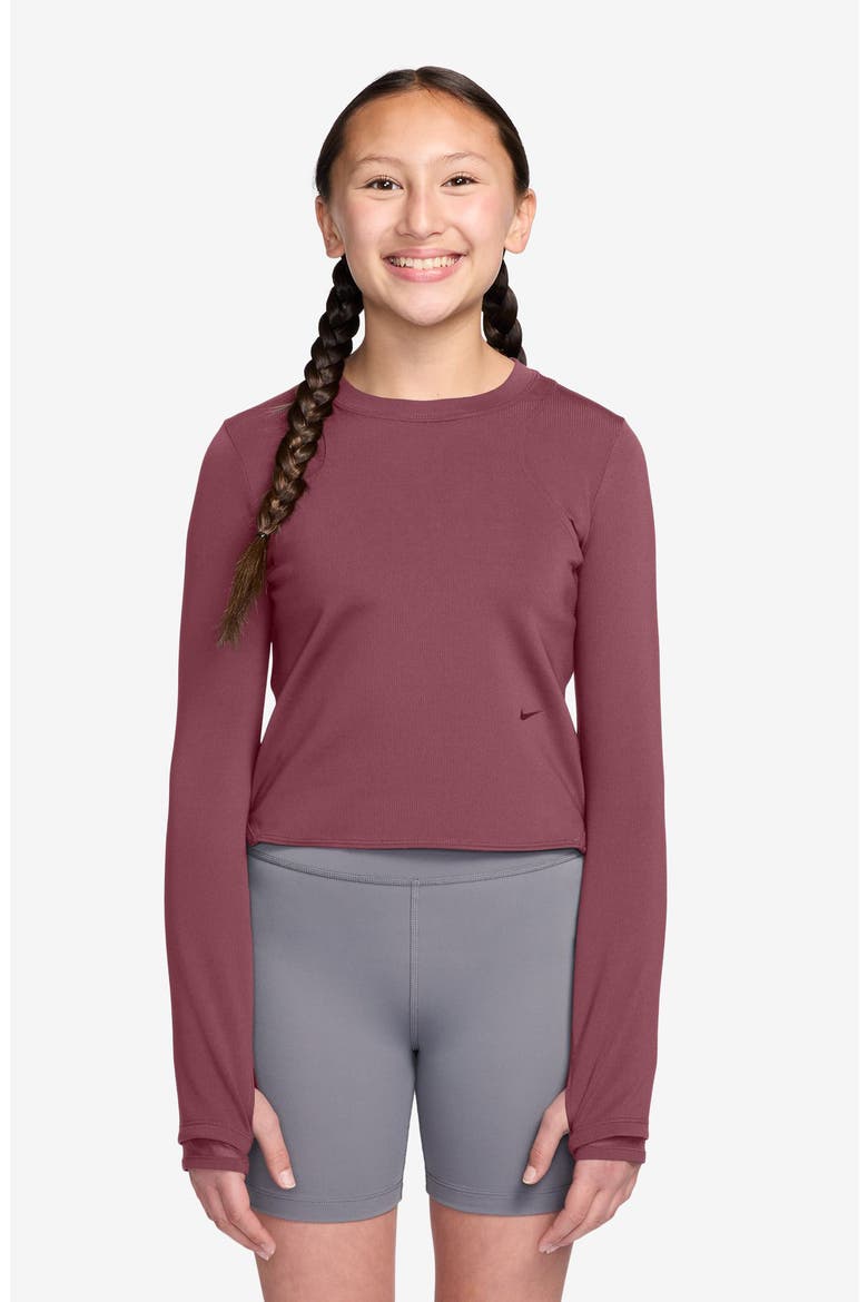 Kids' Mavn Dri-FIT Long Sleeve Top, Main, color, 654 PINK SMOKE/PINK SMOKE