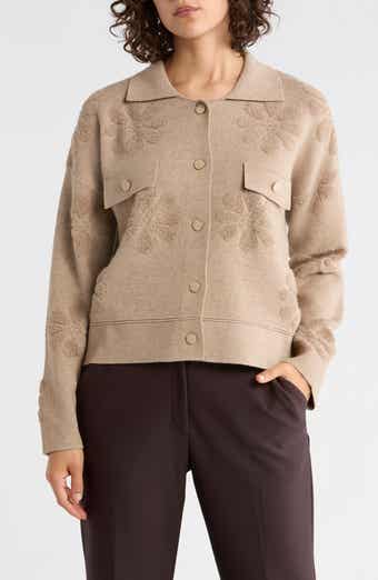 CYRUS Floral Textured Sweater Jacket