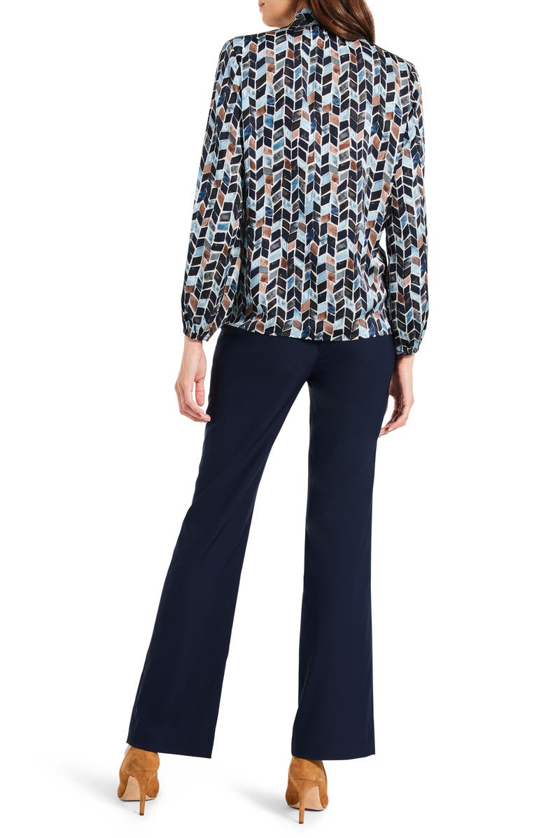 NIC+ZOE Herringbone Blues Split Neck Top, Alternate, color, 