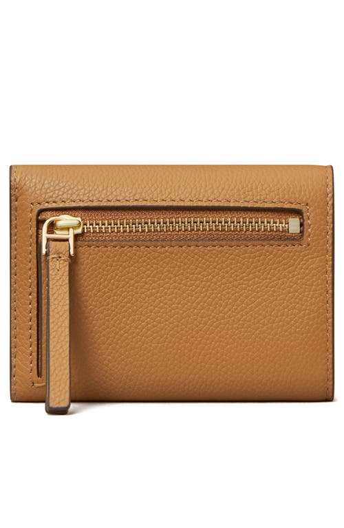 Tory Burch Robinson Small Pebbled Leather Wallet In Tiramisu