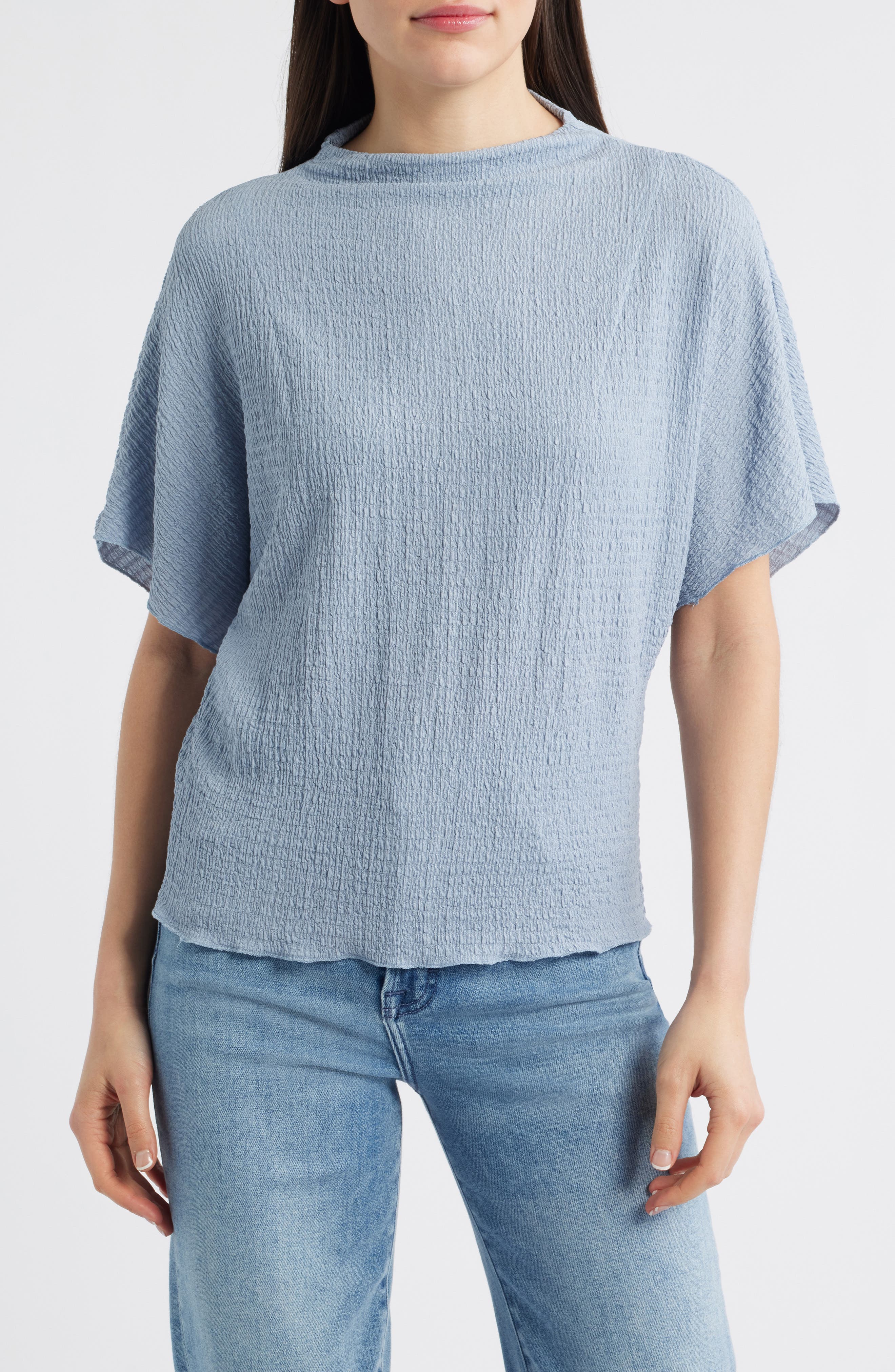 Vince Camuto Textured Mock Neck Top