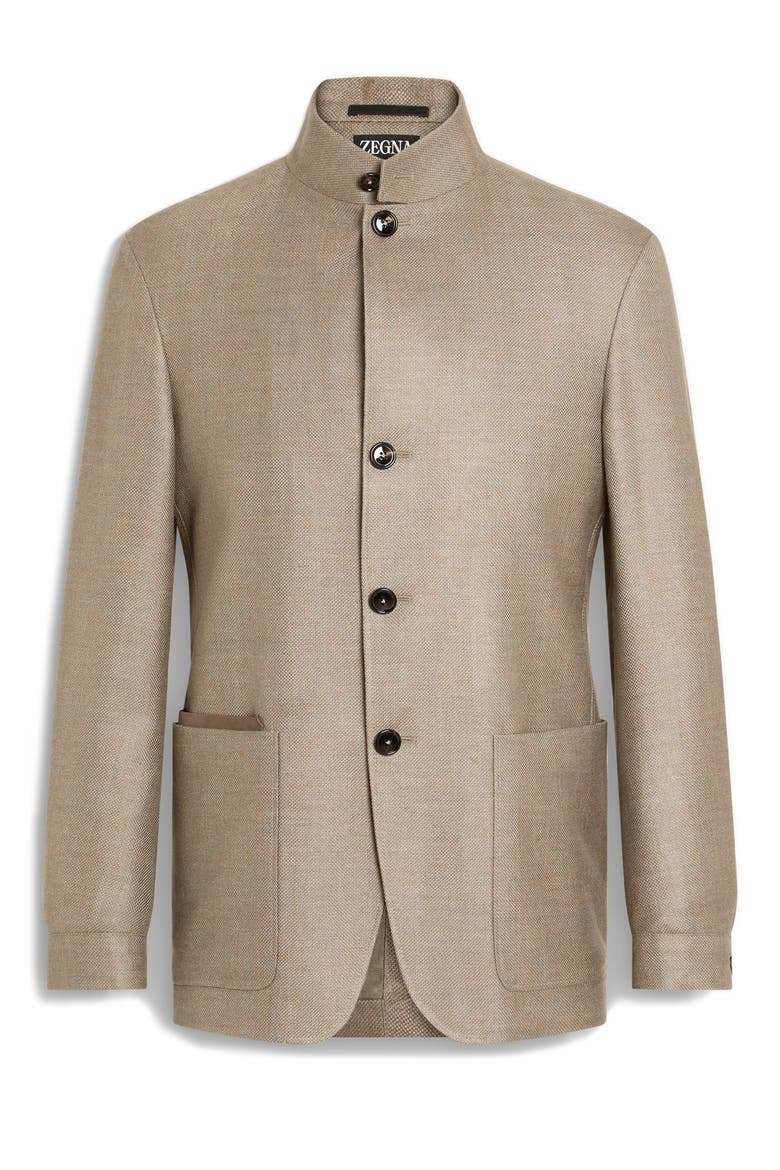 Cashmere, Silk & Linen II Conte Jacket, Alternate, color, LIGHT TAUPE