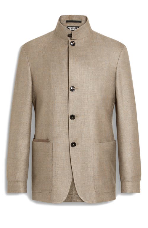 Zegna Linen-blend Shirt Jacket In Light Taupe