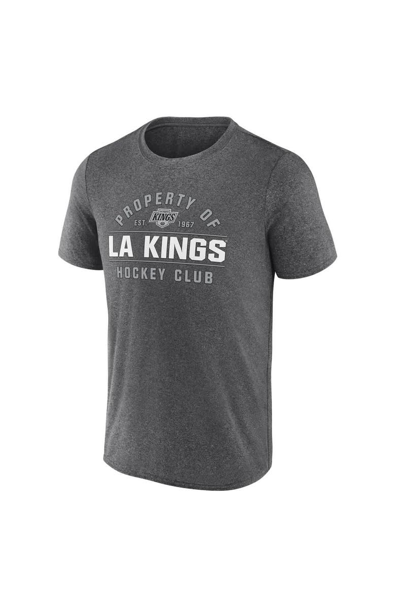 FANATICS Men's Fanatics Heather Charcoal Los Angeles Kings Property Of T-Shirt, Alternate, color, Heather Charcoal