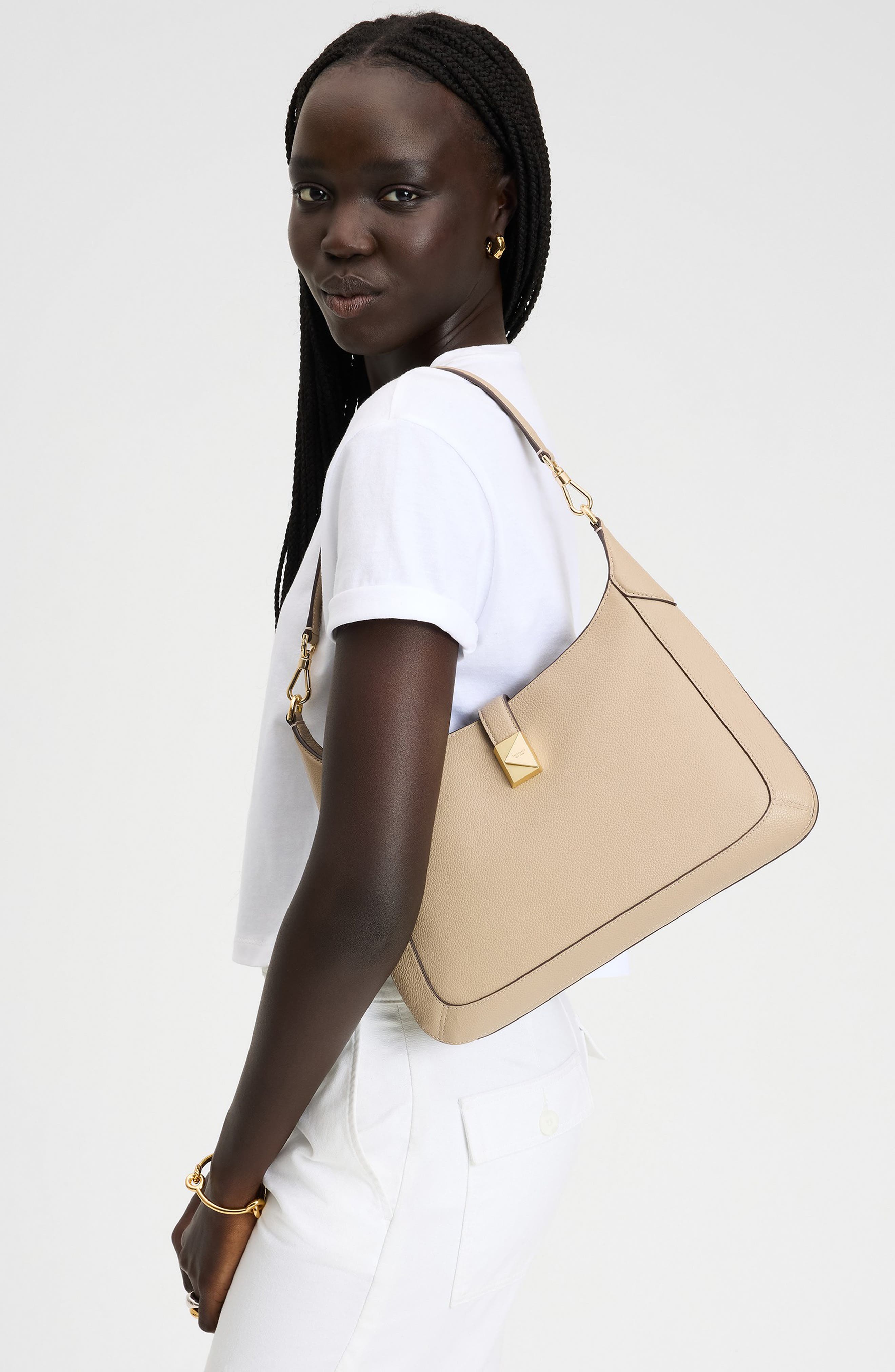 deco leather hobo bag, Alternate, color, TIMELESS TAUPE