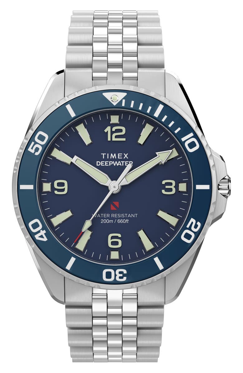 Timex<sup>®</sup> Deepwater Arctic 200 Bracelet Watch, 40.5mm, Main, color, Silver-Tone