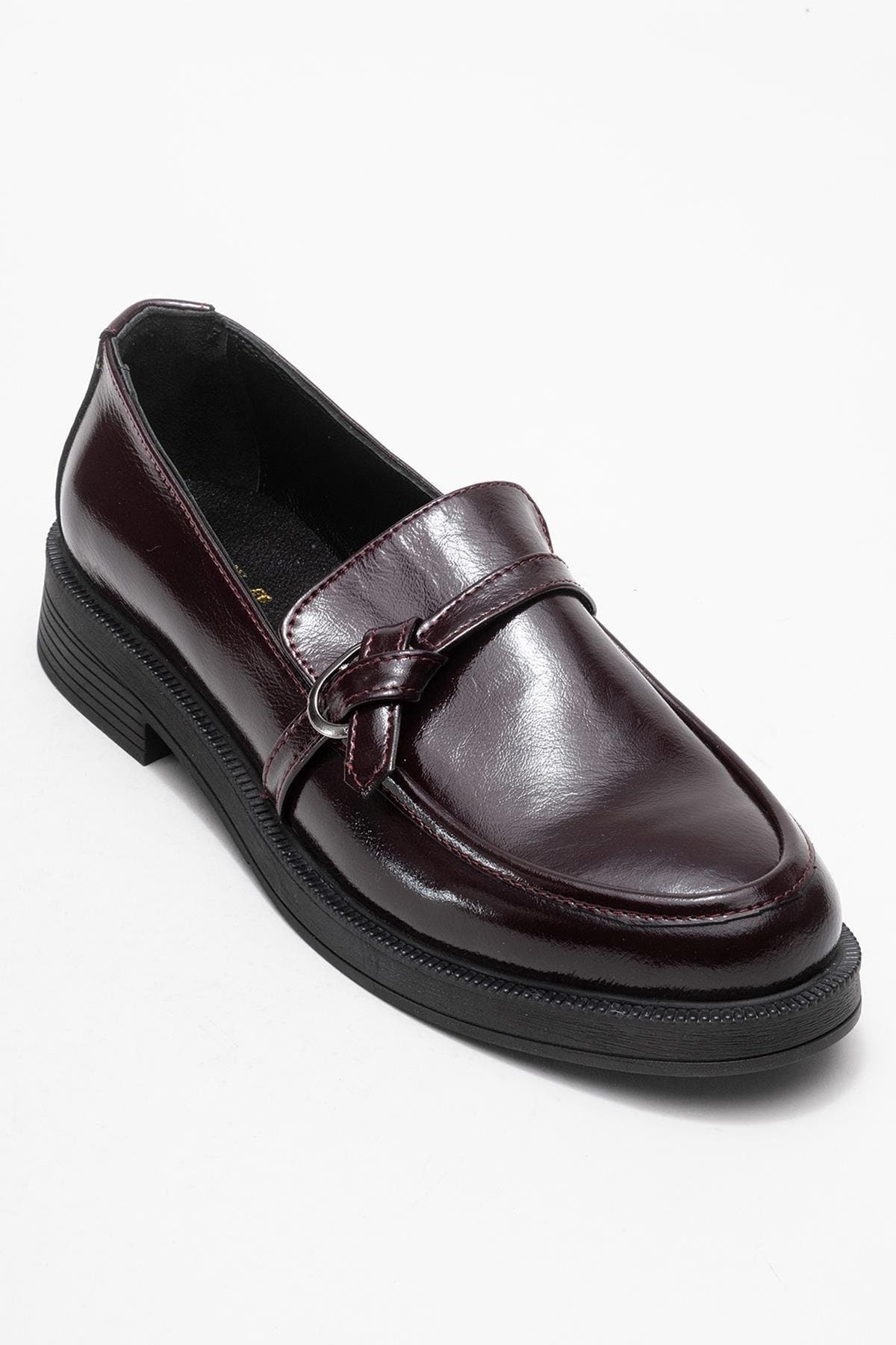 Galea Buckled Leather Loafers, Main, color, Burgundy Patent Leather