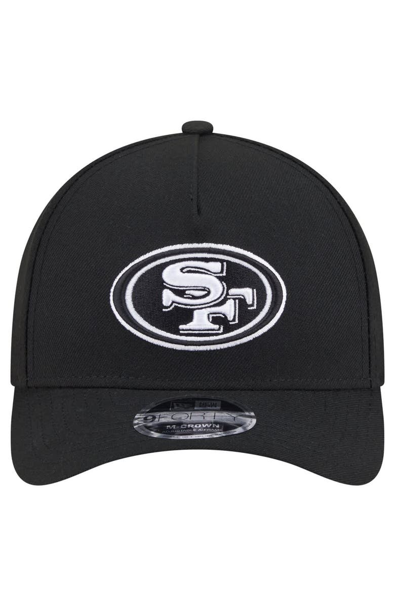 New Era Men's New Era Black San Francisco 49ers Team Collection 9FORTY M-Crown A-Frame Adjustable Hat, Alternate, color,