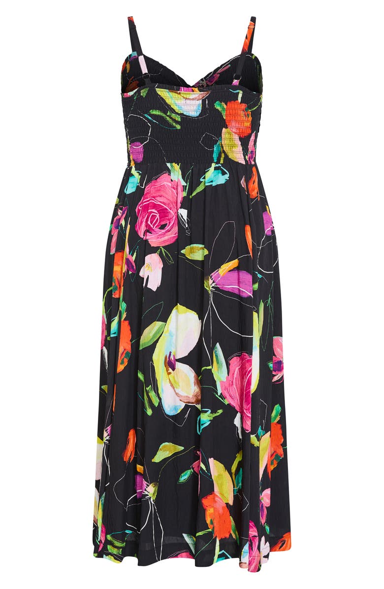 City Chic Malina Print Maxi Dress, Alternate, color, Floral Sketch