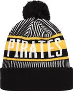 New Era Men's New Era Black Pittsburgh Pirates Striped Cuffed Knit Hat with Pom