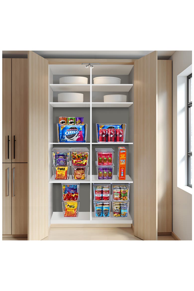 8-Pack Large Clear Storage Bins, Alternate, color, NO COLOR