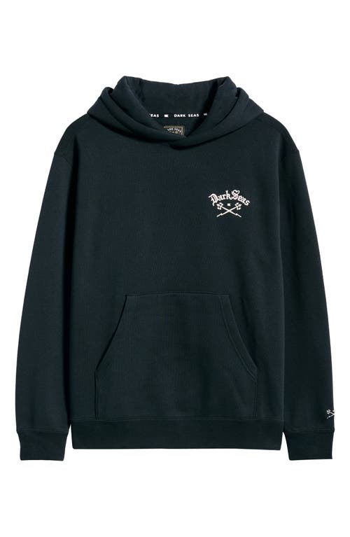 Dark Seas Lance Embroidered Heavyweight Fleece Hoodie In Black
