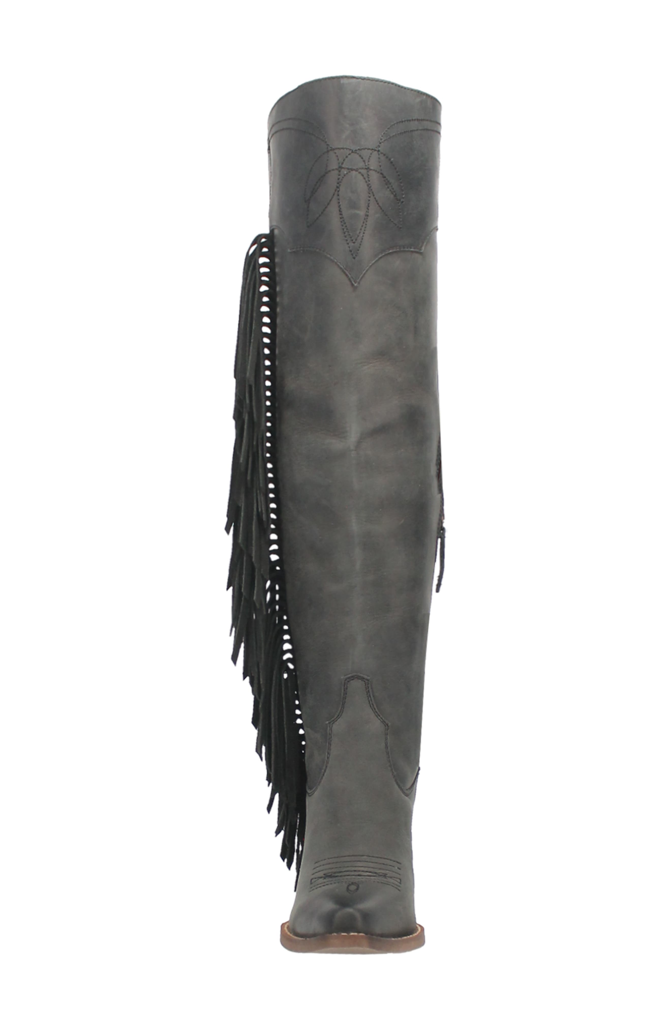 Dingo Sky High Fringe Western Boot, Alternate, color, 