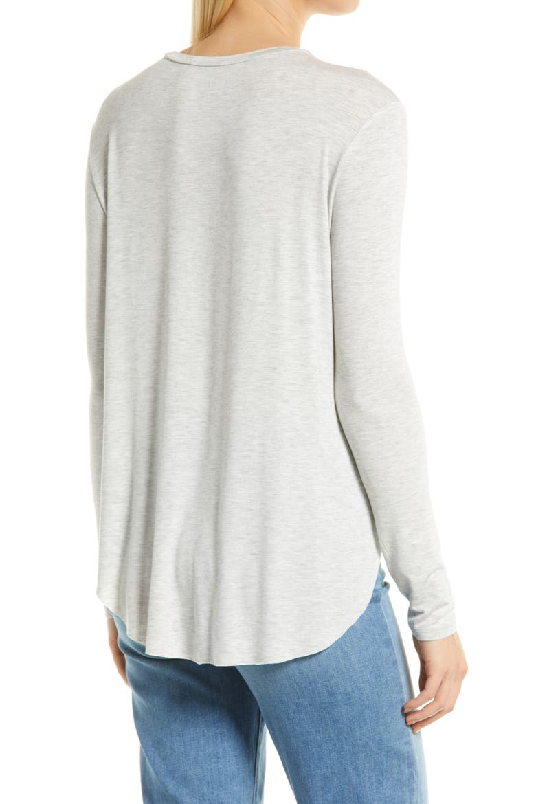 Long Sleeve Shirttail Hem Shirt, Alternate, color, GREY LIGHT HEATHER