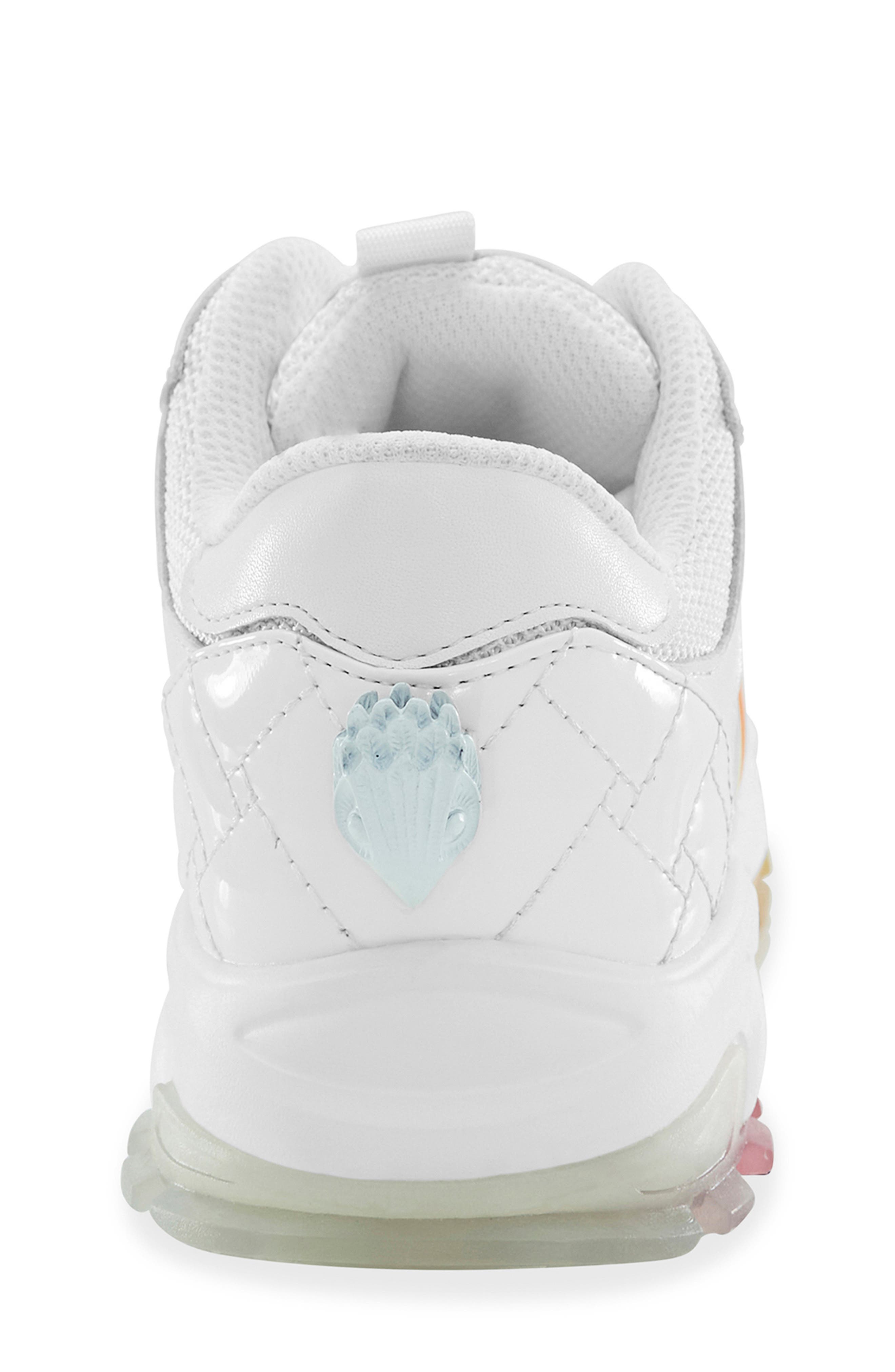 Kurt Geiger London Kids' Mini Lettie Eagle Rainbow Sneaker, Alternate, color, White Multi