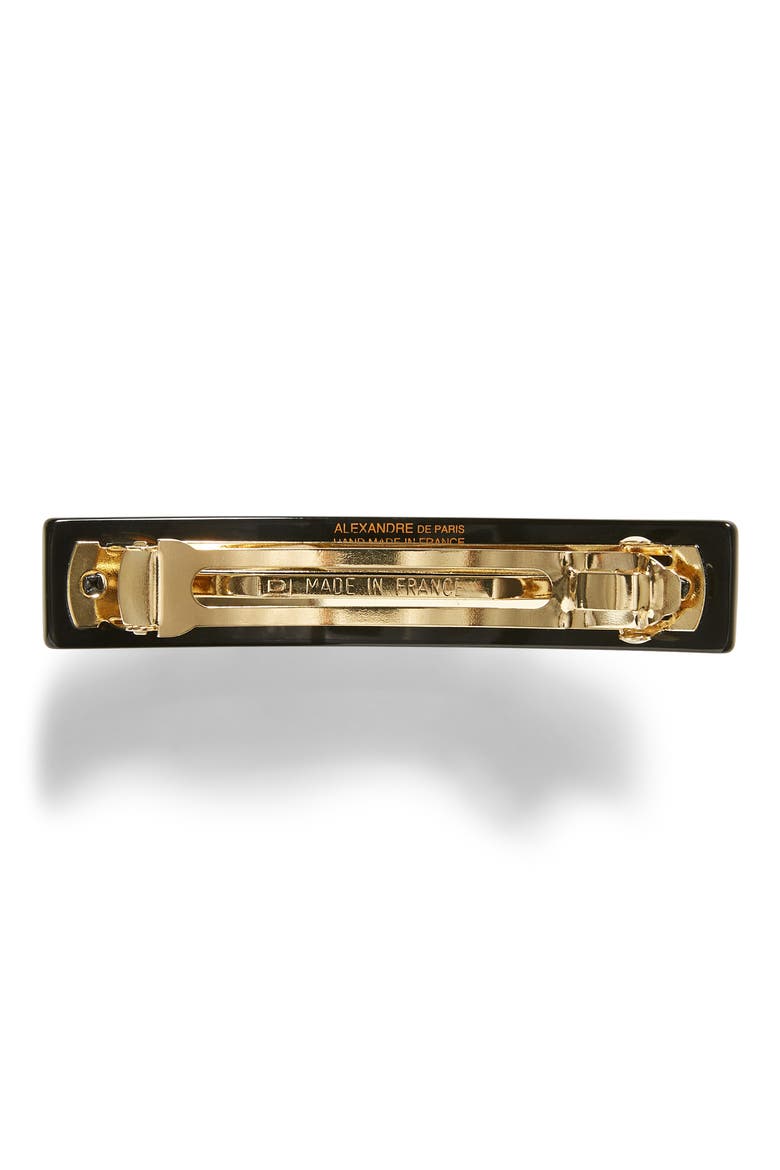 Imitation Pearl Barrette, Alternate, color, BLACK