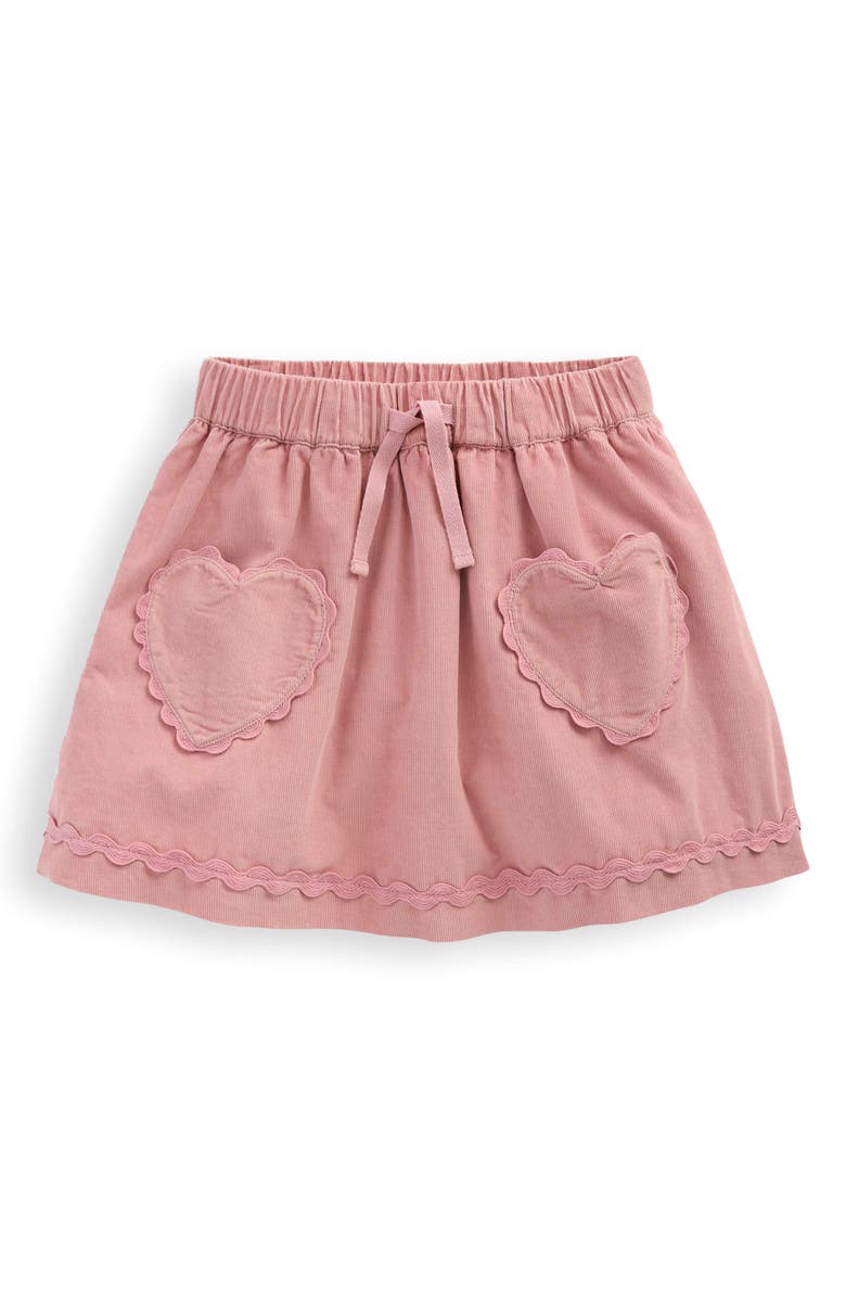 Mini Boden Kids' Corduroy Heart Pocket Skirt, Main, color, Vintage Pink