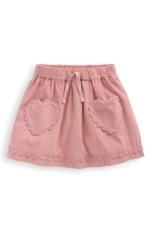 Mini Boden Kids' Corduroy Heart Pocket Skirt in Vintage Pink 