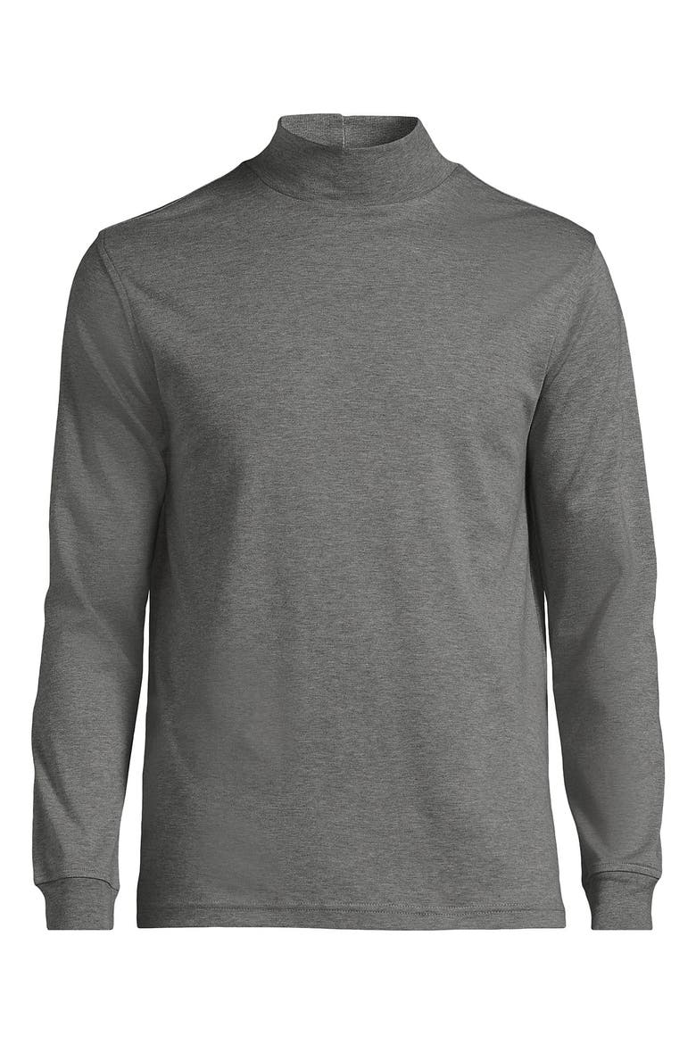 Cotton Supima Mock Turtleneck, Alternate, color, Pewter Heather