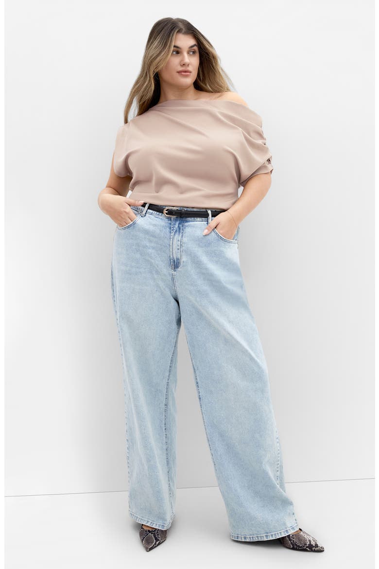 Imani One-Shoulder Top, Alternate, color, TAUPE