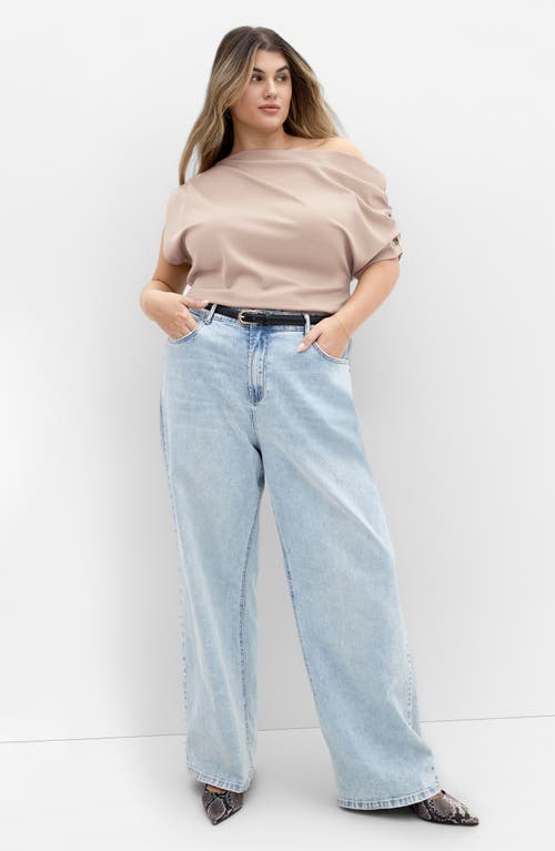 City Chic Imani One-shoulder Top In Brown