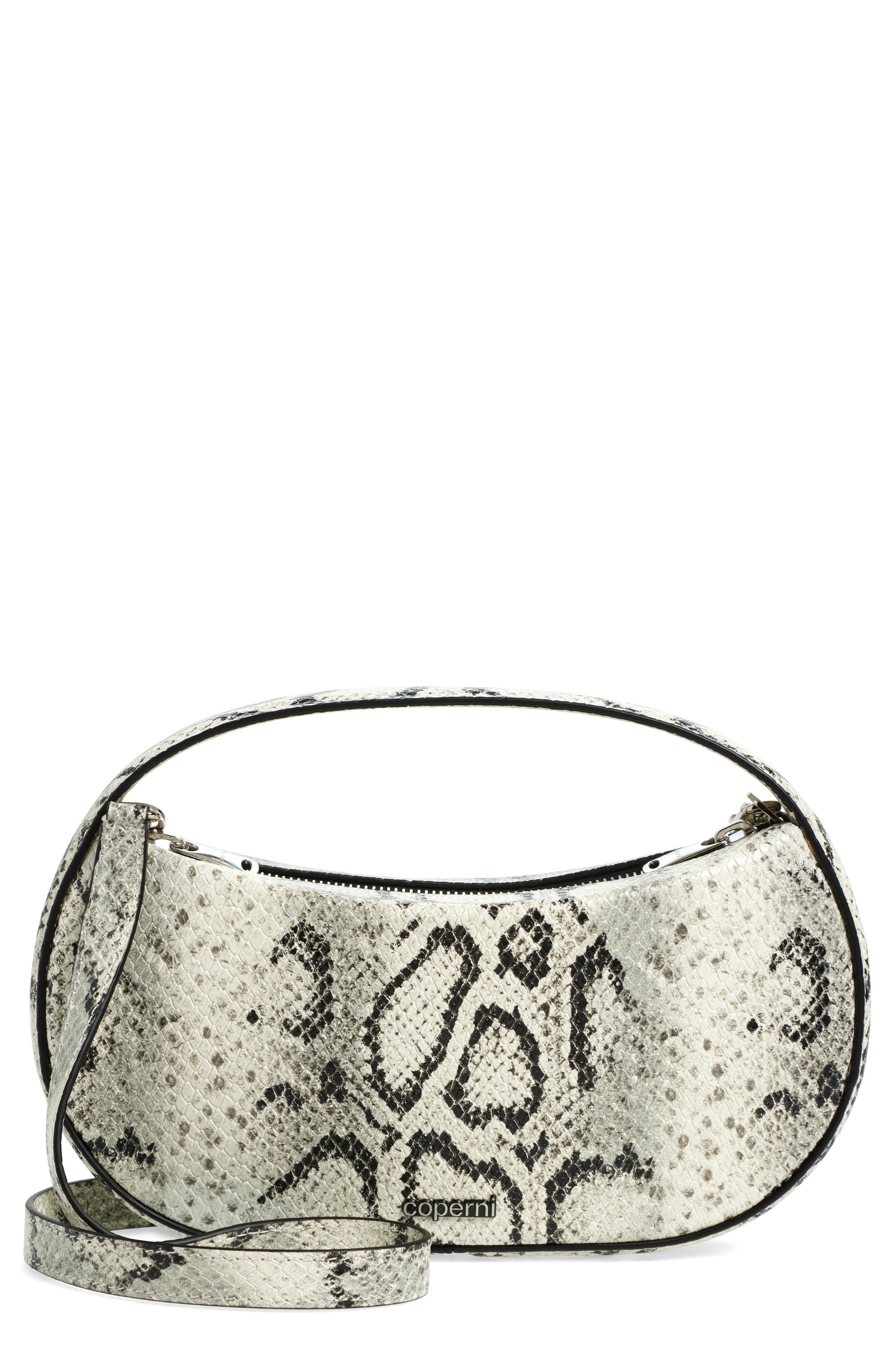 Coperni Small Sound Swipe Snakeskin Embossed Leather Handbag, Main, color, 