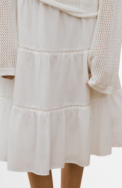 Mango Flared Midi Skirt In Neutral