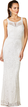 LARA New York Foster High-Neck Sleeveless Wedding Gown