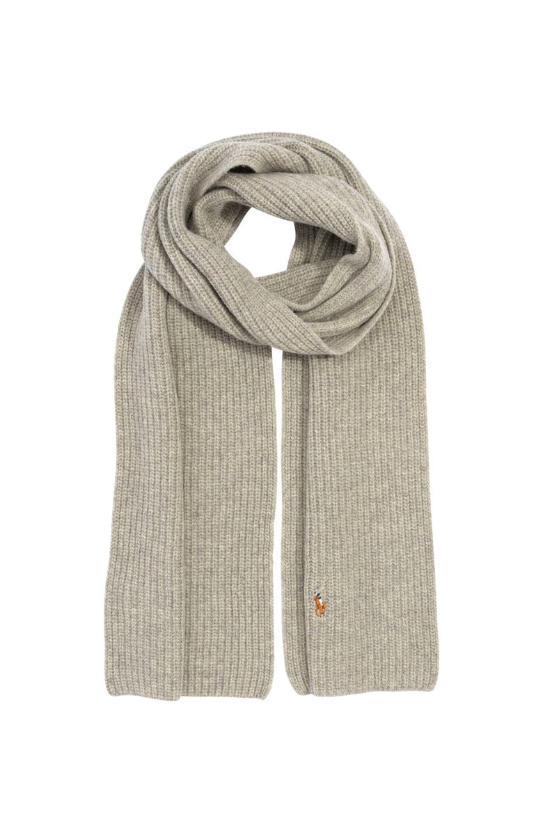 Polo Ralph Lauren Signature Knit Scarf, Alternate, color, Andover Heather