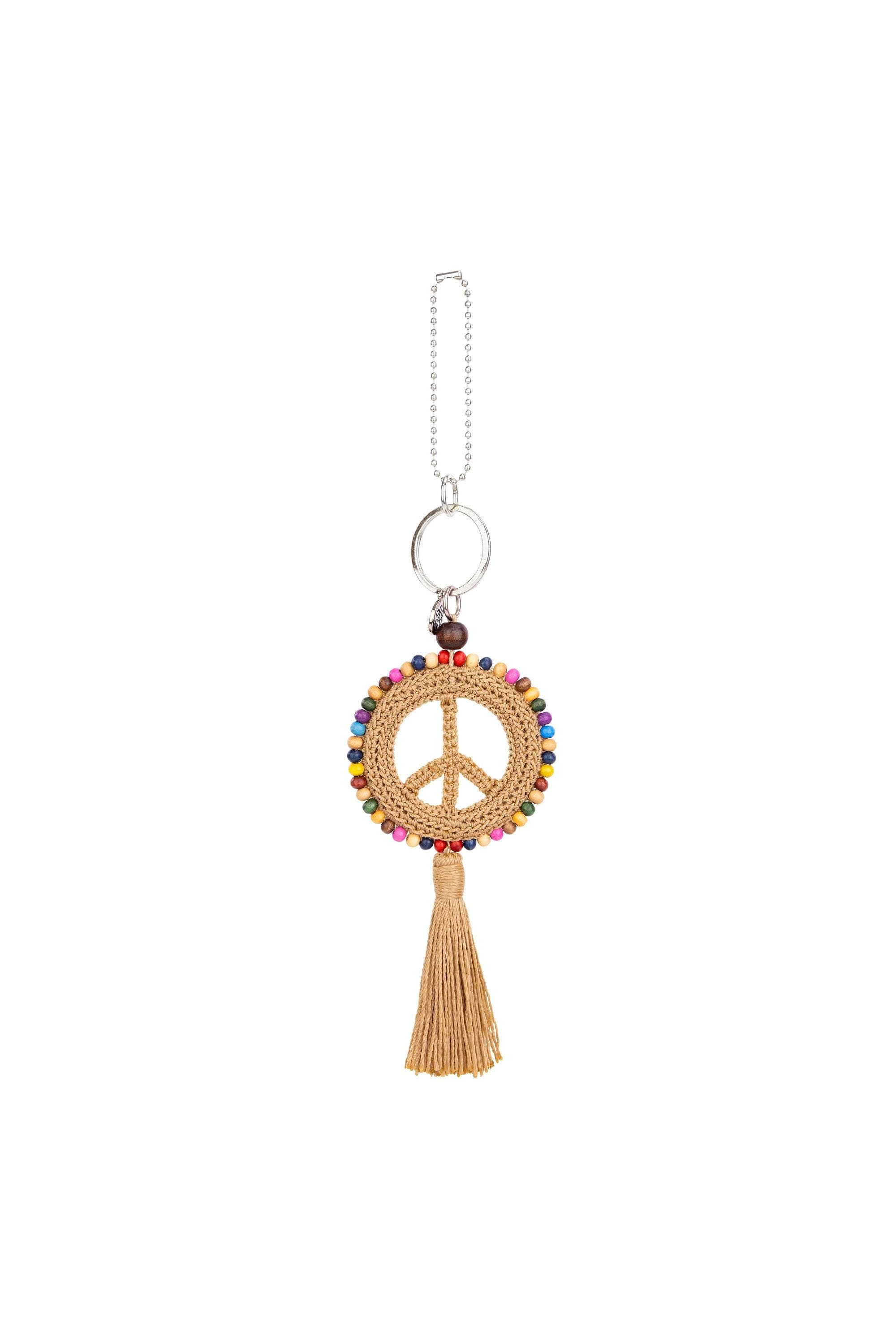 The Sak Yarnicharmz Crochet Peace Dangle, Alternate, color, Bamboo