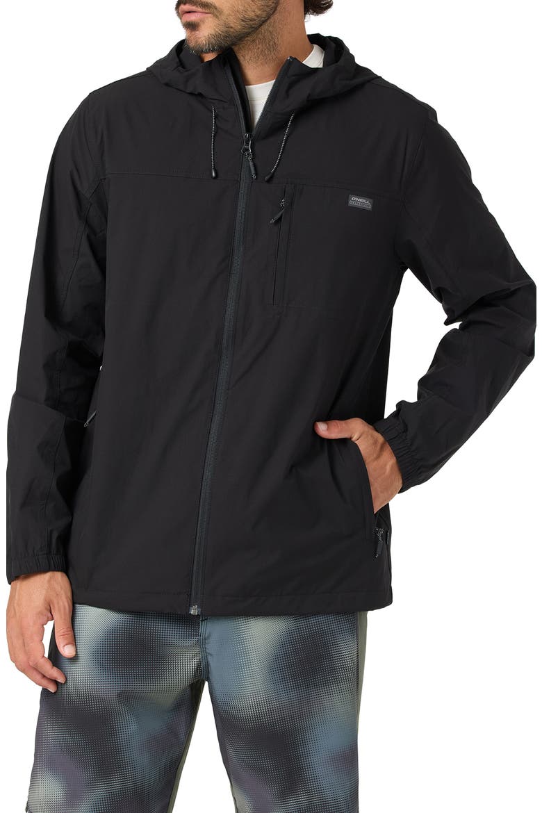 TRVLR Windbreaker Jacket, Main, color, BLACK
