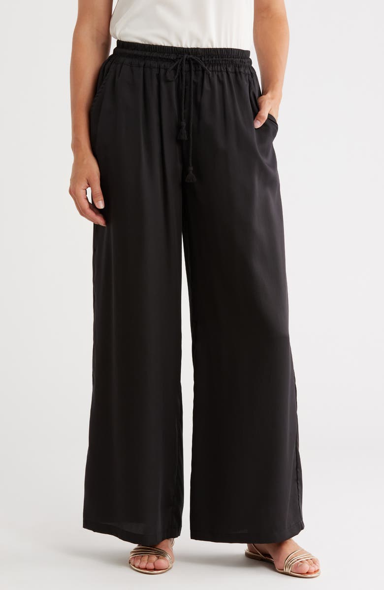 ELIE ELIE TAHARI Wide Leg Drawstring Pants, Main, color,