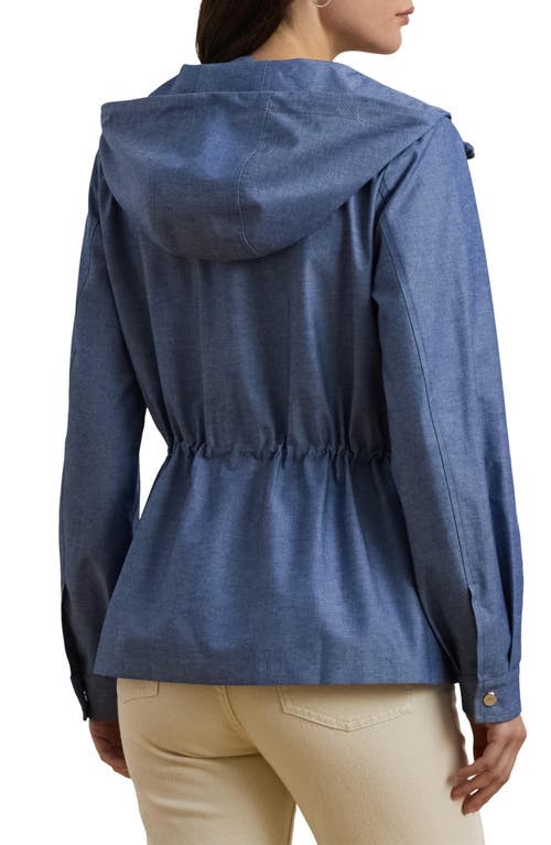 Shop Ralph Lauren Lauren  Hooded Jacket In Agate Blue