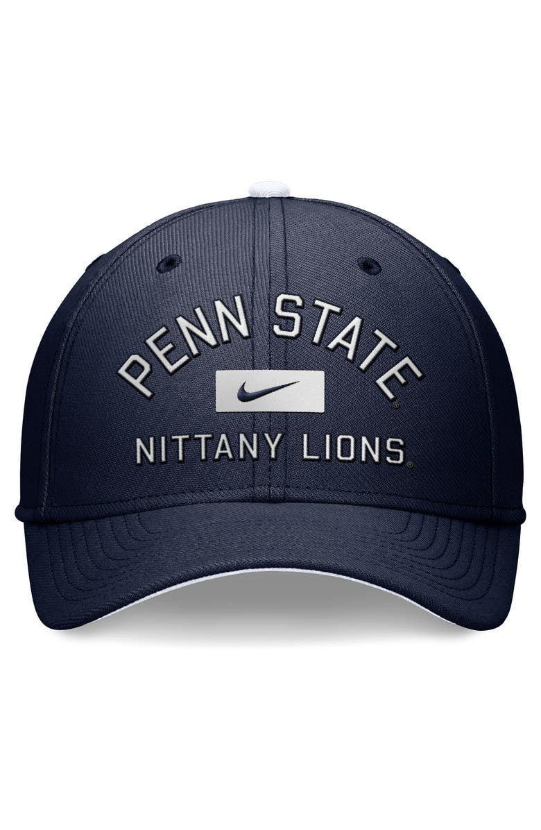 Nike Men's Nike Navy Penn State Nittany Lions Primetime Rise Swoosh Flex Hat, Alternate, color, Navy