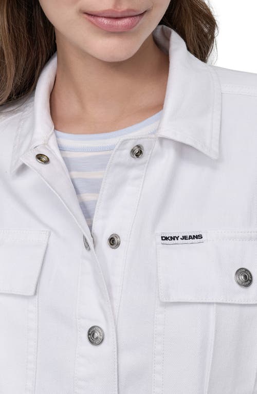 Dkny Jeans Utility Denim Shacket In White