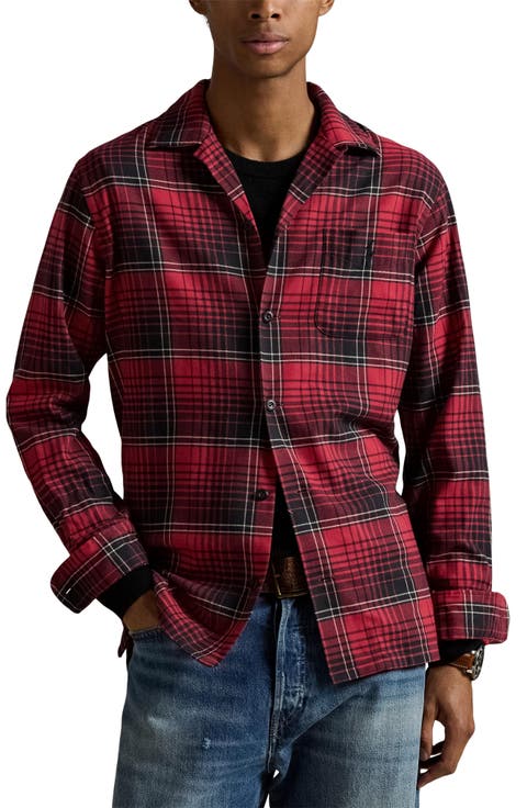 Brushed Twill Long Sleeve Camp Shirt