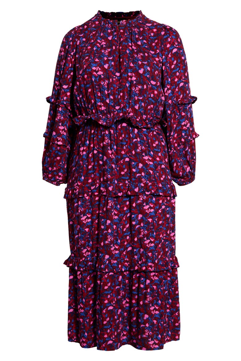 Iveny Tiered Maxi Dress, Alternate, color, BURGUNDY-PINK
