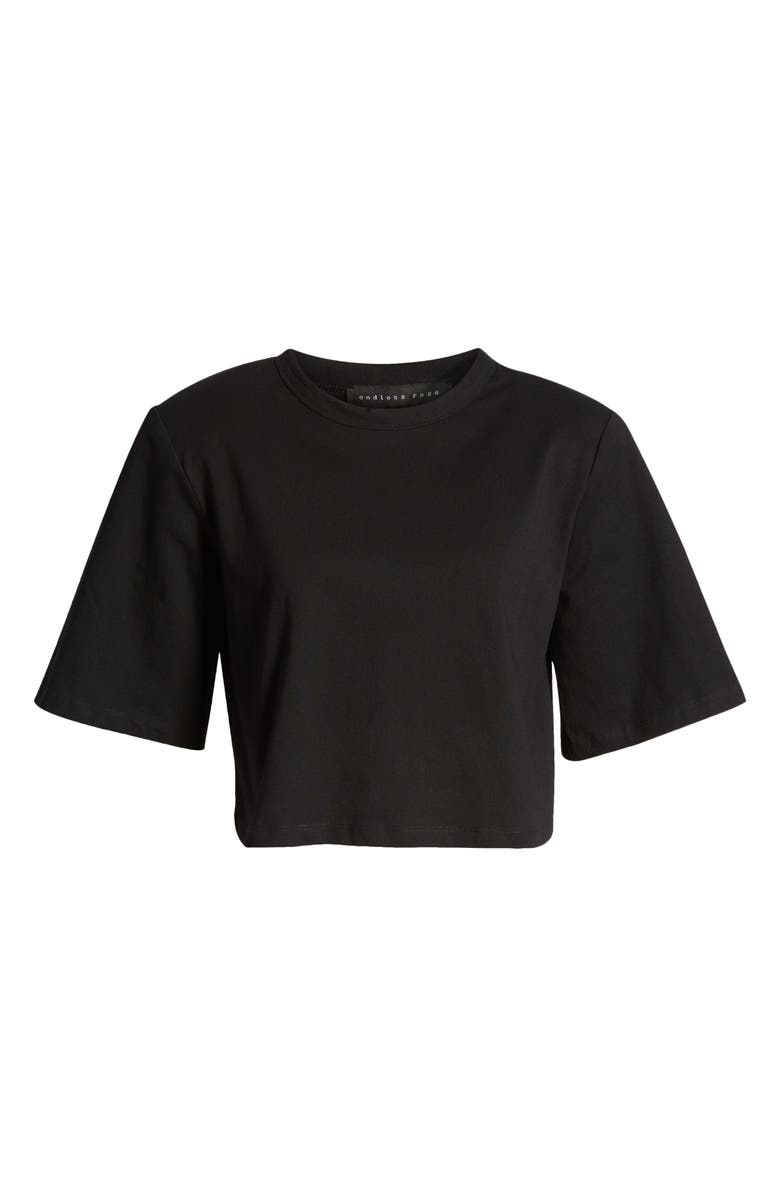 Endless Rose Shoulder Pad Crop T-Shirt, Alternate, color, 