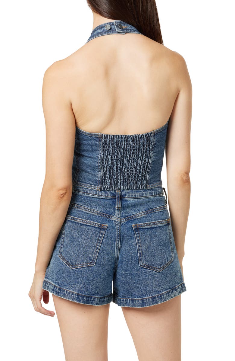Habitual Halter Denim Vest, Alternate, color, Lagoon
