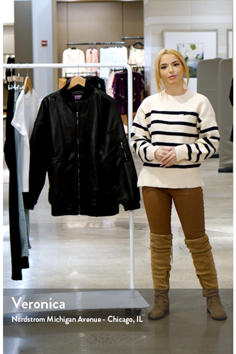 Oversize Faux Leather Bomber Jacket video