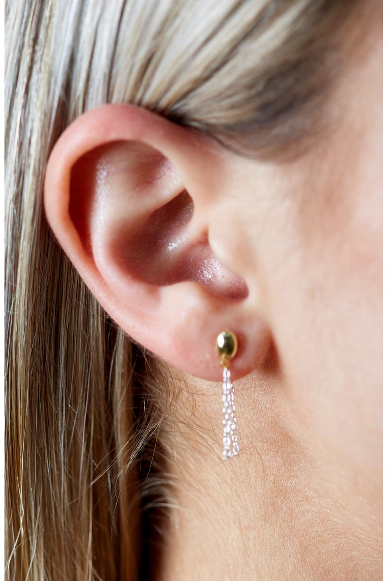 Oval Front/Back Earrings, Alternate, color, GOLD/ SILVER
