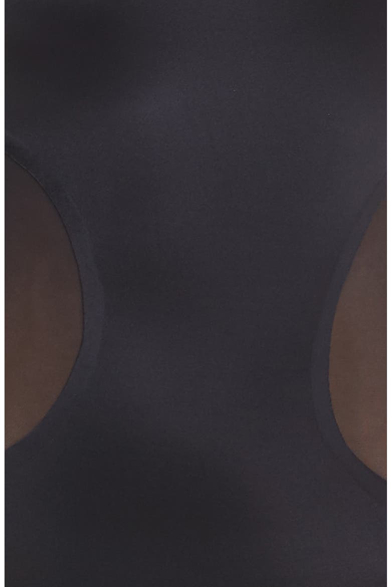 Bonded Thong Bodysuit, Alternate, color, BLACK