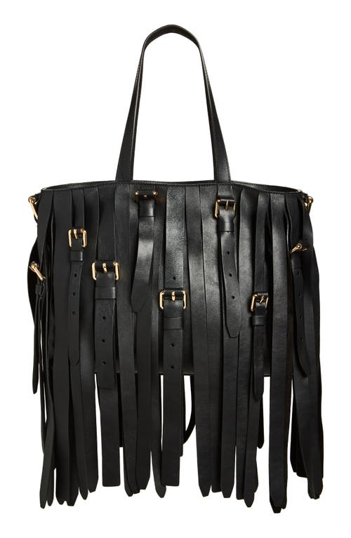 Moschino Large Multibelts Leather Tote Bag in Black/Black at Nordstrom