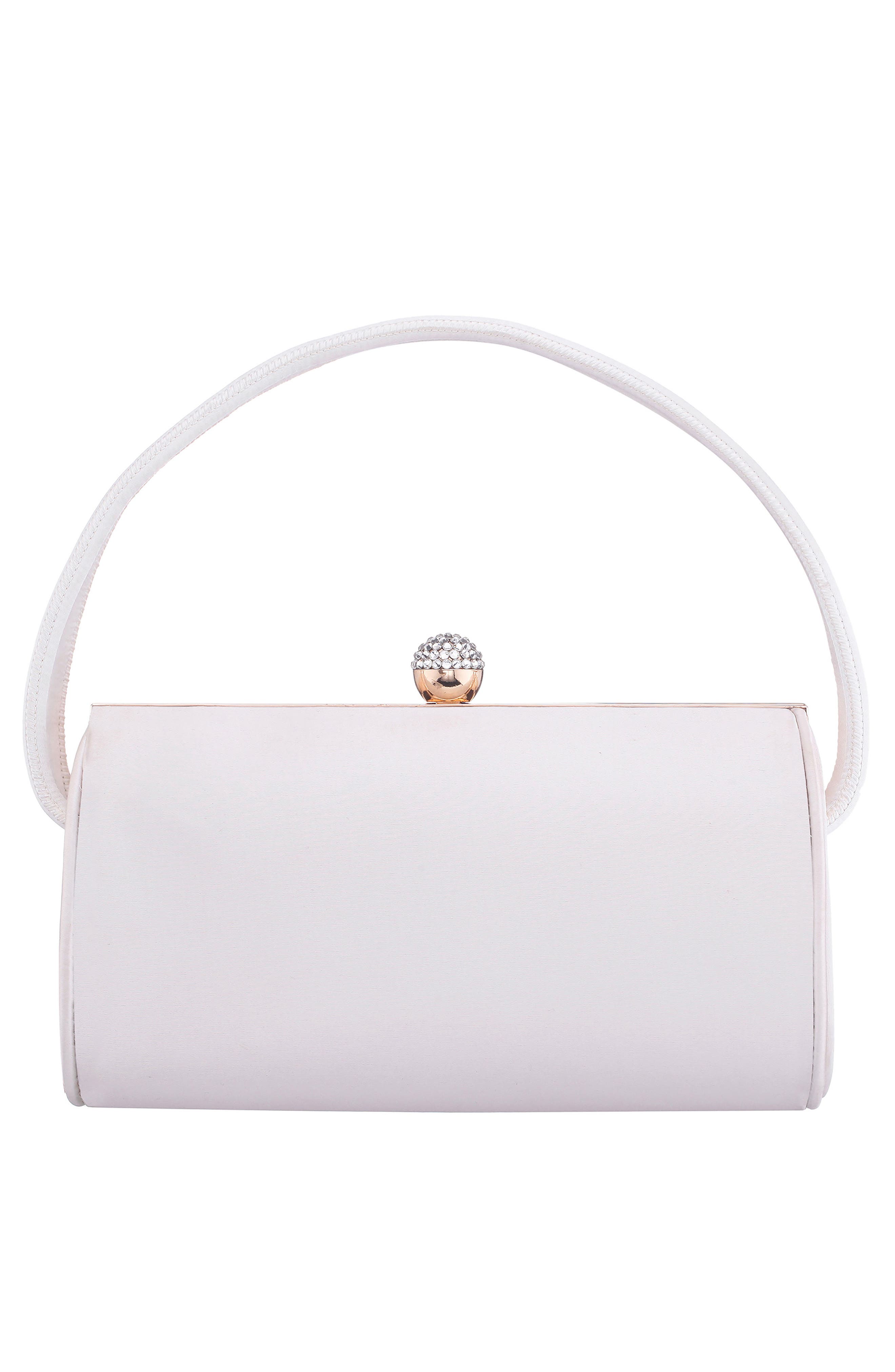 Khalani Satin Clutch, Alternate, color, IVORY